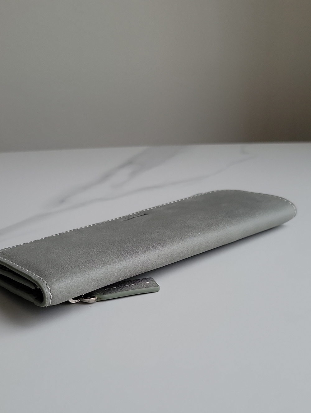 Roots Braided Leather Long Wallet - Gray - Picture 6 of 14